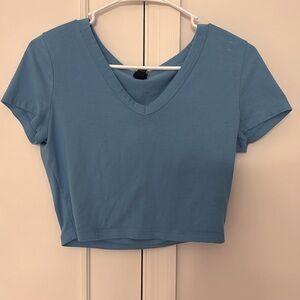 Wild fable v neck blue size medium crop top.